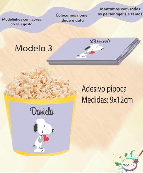 Adesivo p/ Balde Pipoca-snoopy