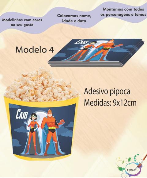 Adesivo p/ Balde Pipoca-super Heroi