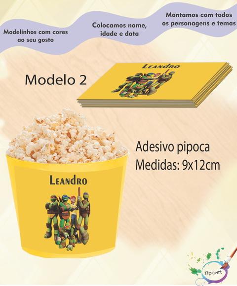 Adesivo p/ Balde Pipoca-tartaruga Ninja