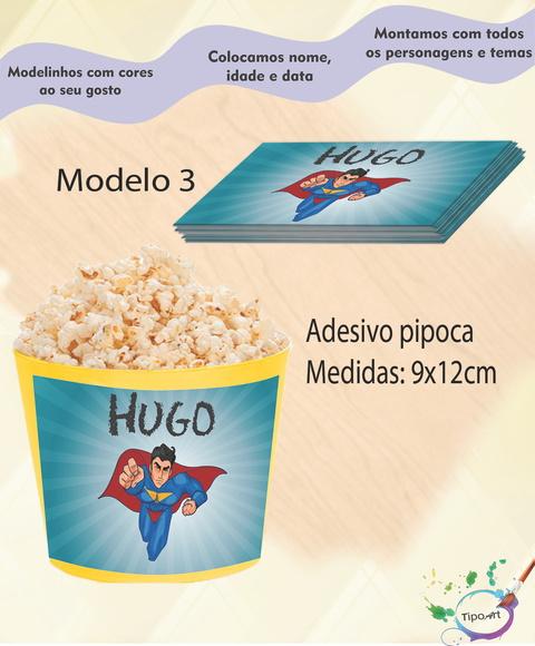 Adesivo p/ Balde Pipoca-super Heroi