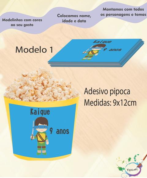 Adesivo p/ Balde Pipoca-tartaruga Ninja