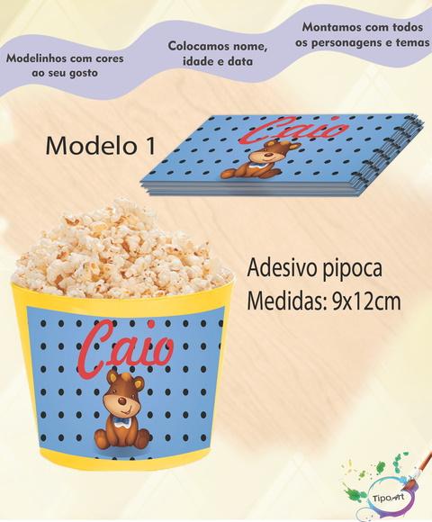 Adesivo p/ Balde Pipoca-ursinho