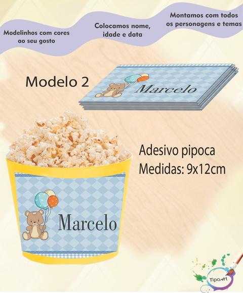 Adesivo p/ Balde Pipoca-ursinho