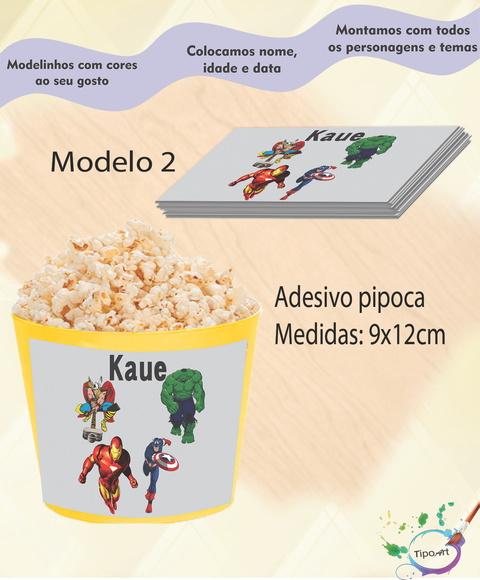 Adesivo p/ Balde Pipoca-vingadores
