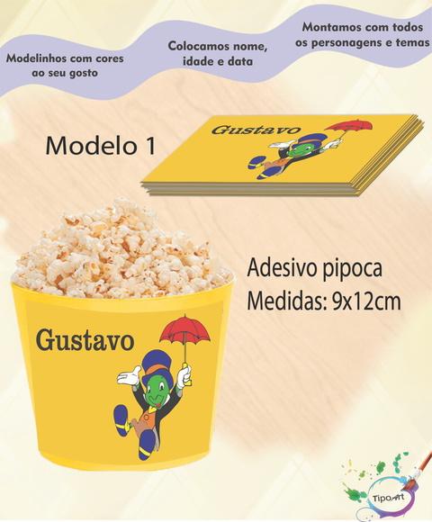Adesivo P/balde de Pipoca- Grilo Falante
