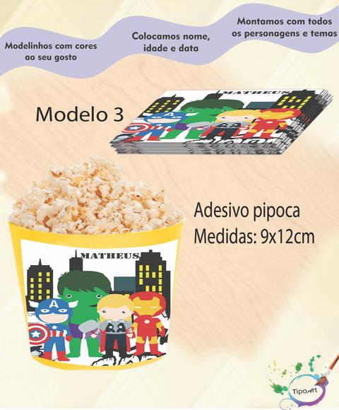 Adesivo p/ Balde Pipoca-vingadores