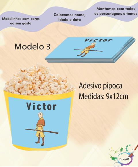 Adesivo P/balde de Pipoca-avatar Aang