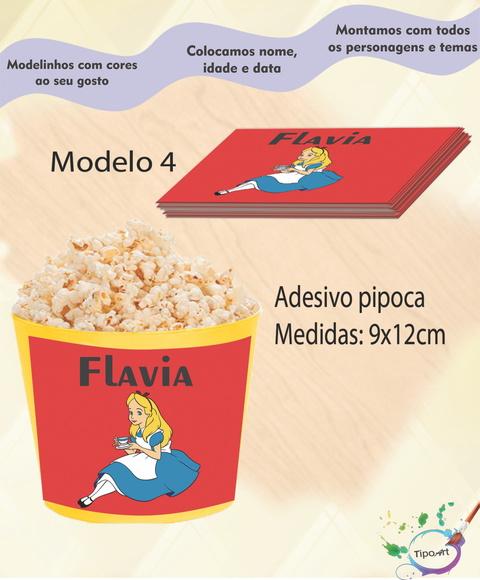Adesivo P/balde de Pipoca-alice