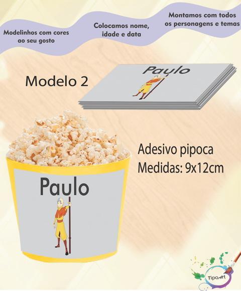 Adesivo P/balde de Pipoca-avatar Aang