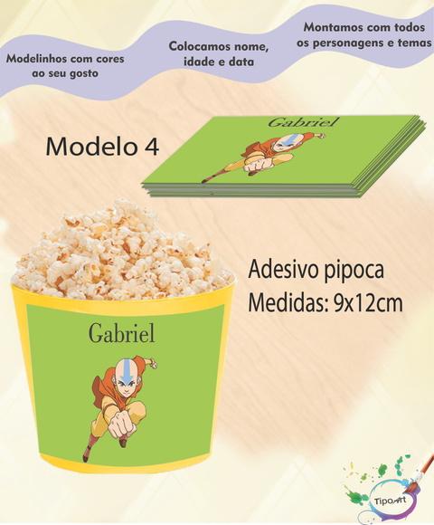 Adesivo P/balde de Pipoca-avatar Aang