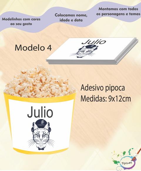 Adesivo P/balde de Pipoca-gatinho