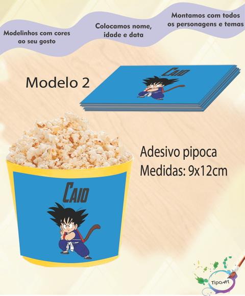 Adesivo P/balde de Pipoca-goku