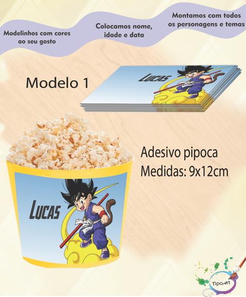 Adesivo P/balde de Pipoca-goku