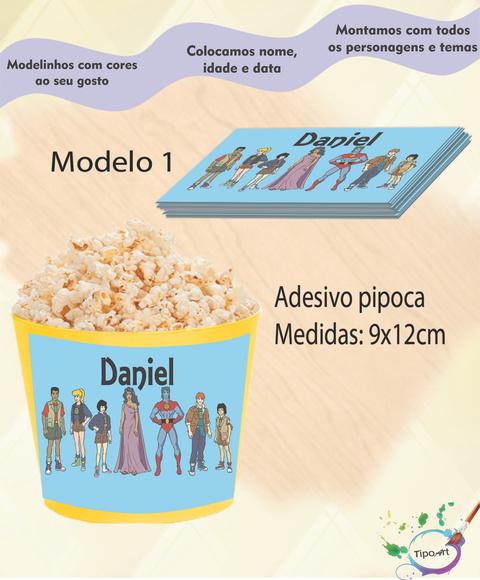 Adesivo P/balde Pipoca- Capitão Planeta