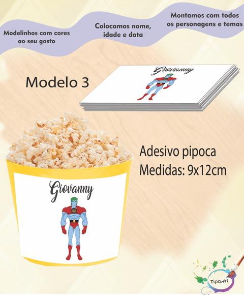 Adesivo P/balde Pipoca- Capitão Planeta