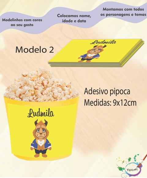 Adesivo P/balde Pipoca-bela e a Ferra