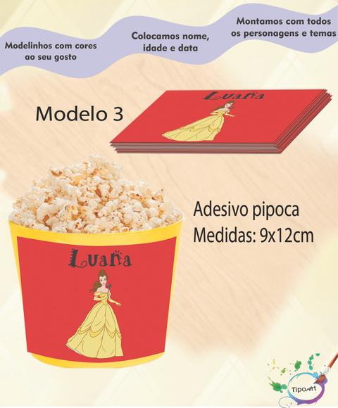 Adesivo P/balde Pipoca-bela e a Ferra