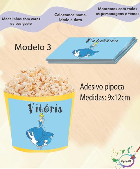 Adesivo P/balde Pipoca-cinderela