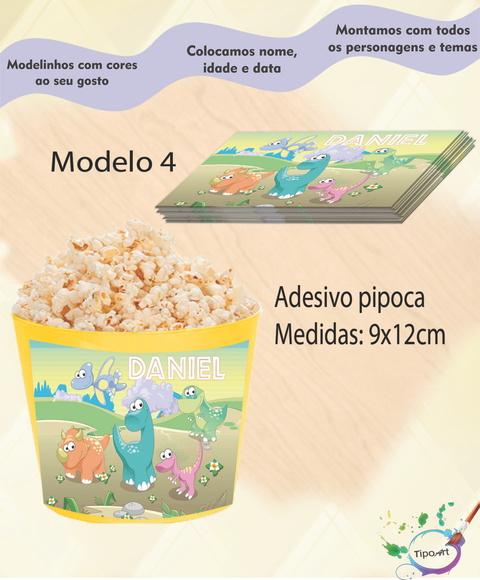 Adesivo P/balde Pipoca-dinossauro