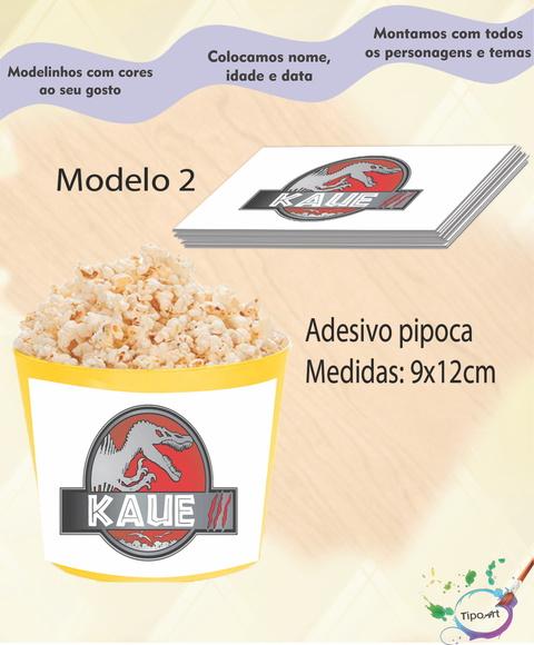 Adesivo P/balde Pipoca-dinossauro