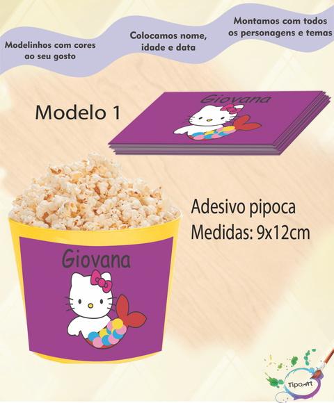 Adesivo P/balde Pipoca-hello Kitty