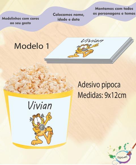 Adesivo P/balde Pipoca-garfield