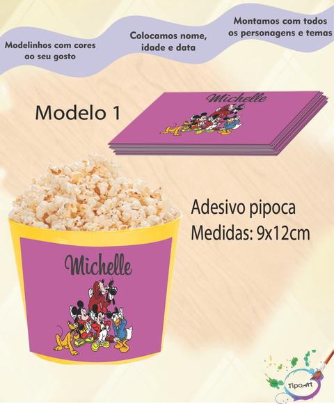 Adesivo P/balde Pipoca-turma do Mickey