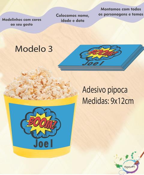 Adesivo para Balde de Pipoca-bomba