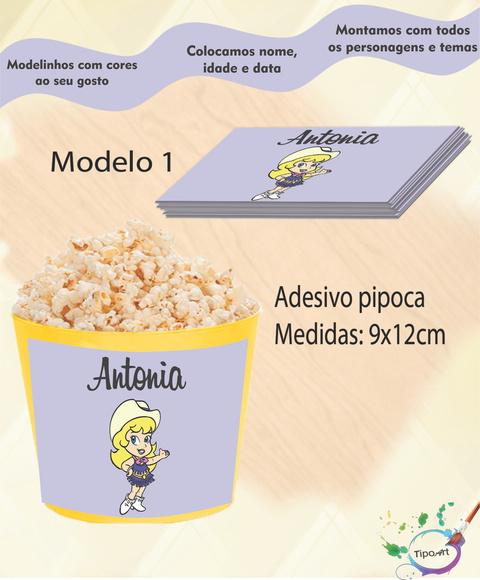 Adesivo para Balde de Pipoca-cowboy
