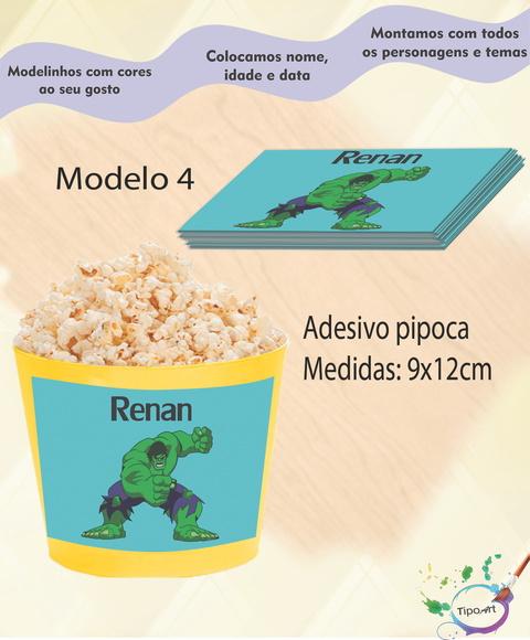 Adesivo para Balde de Pipoca-hulk