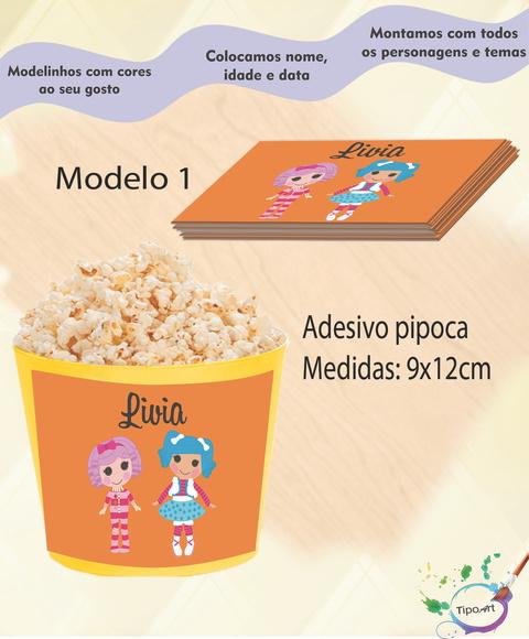Adesivo para Balde de Pipoca-lalaloopsy