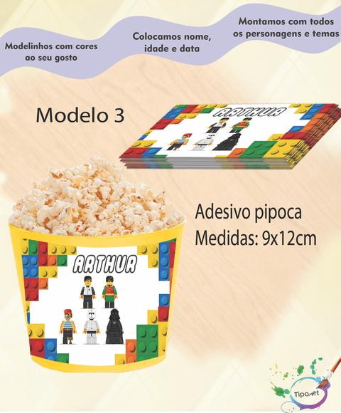 Adesivo para Balde de Pipoca-lego