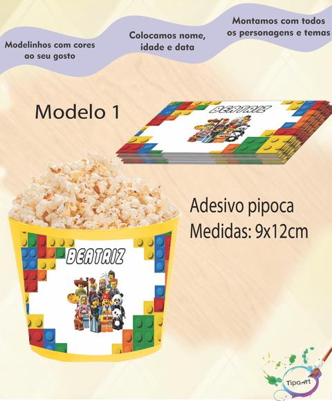 Adesivo para Balde de Pipoca-lego
