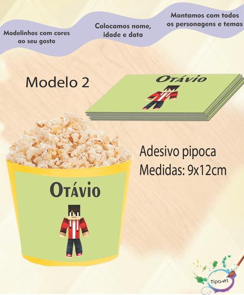 Adesivo para Balde de Pipoca-minecraft