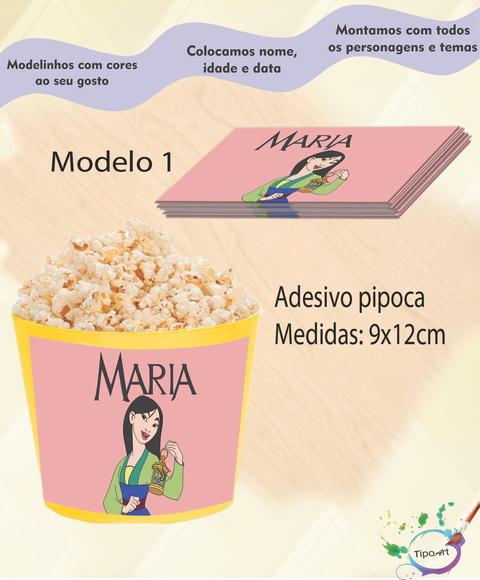 Adesivo para Balde de Pipoca-mulan