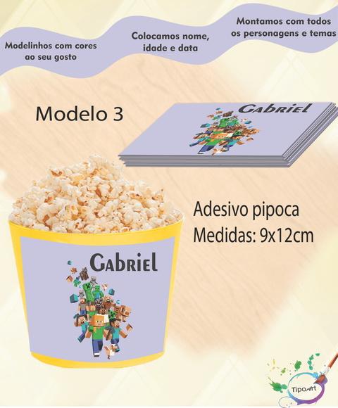 Adesivo para Balde de Pipoca-minecraft