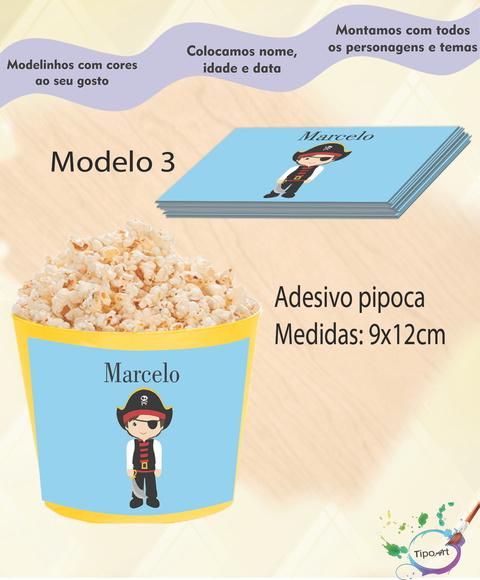 Adesivo para Balde de Pipoca-pirata