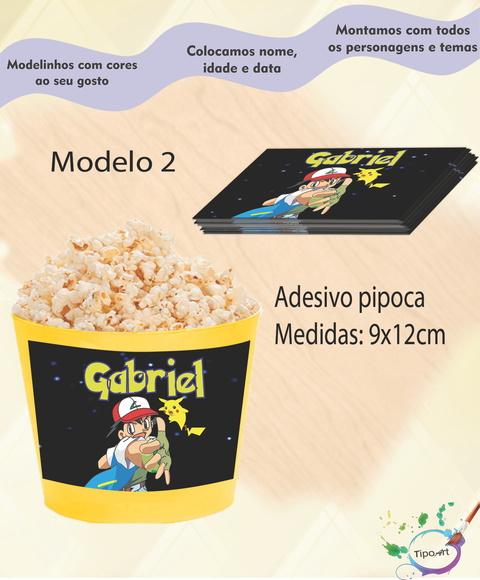 Adesivo para Balde de Pipoca-pokemon