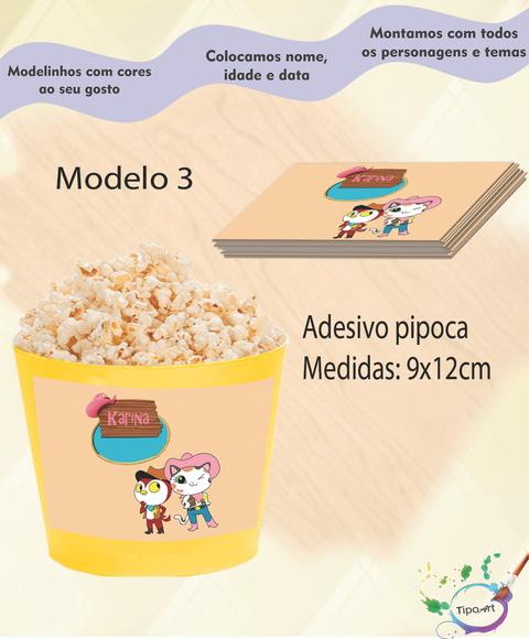 Adesivo para Balde Pipoca-sheriff Calie