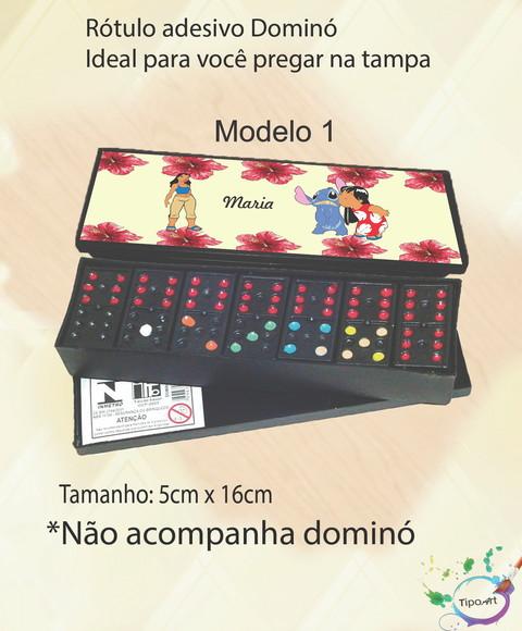 Adesivo para Dominó-stitch e Lilo