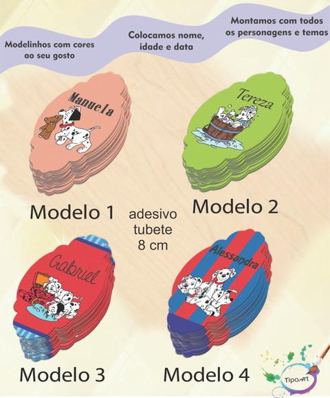 Adesivo para Mini Tubete 8 Cm-101 Dalmatas