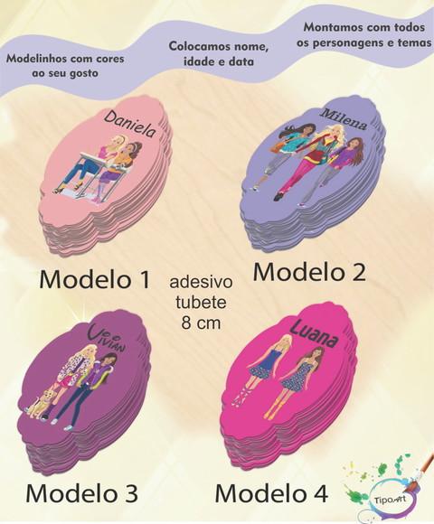 Adesivo para Mini Tubete 8 Cm-barbie