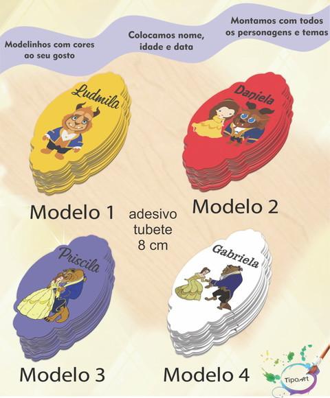 Adesivo para Mini Tubete 8 Cm-bela e a Fera