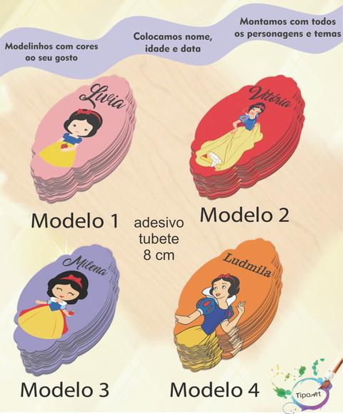 Adesivo para Mini Tubete 8 Cm-branca de Neve