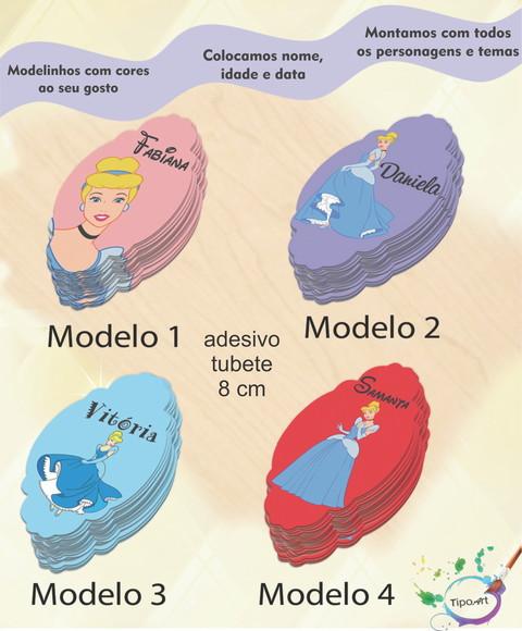 Adesivo para Mini Tubete 8 Cm-cinderela
