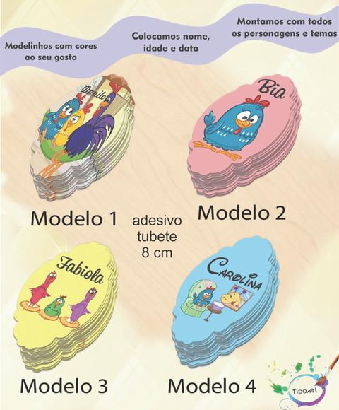 Adesivo para Mini Tubete 8 Cm-galinha Pintadinha