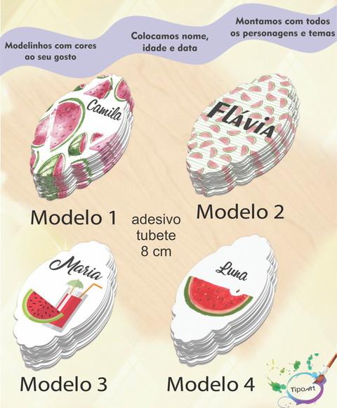 Adesivo para Mini Tubete 8 Cm-melancia