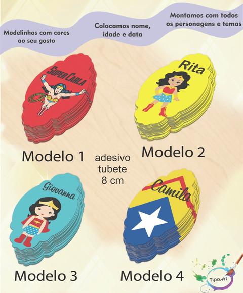 Adesivo para Mini Tubete 8 Cm-mulher Maravilha