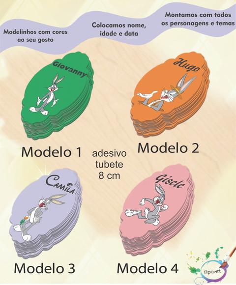 Adesivo para Mini Tubete 8 Cm-pernalonga