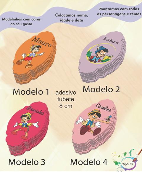 Adesivo para Mini Tubete 8 Cm-pinóquio